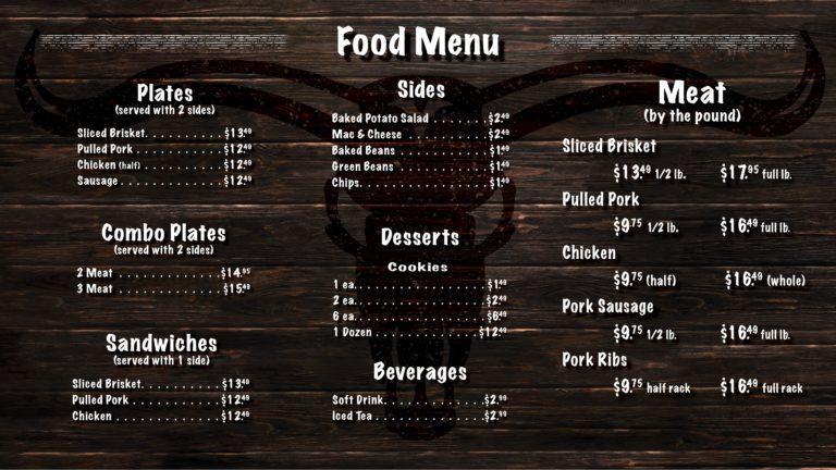 Menu — 2 Guys 1 Pit BBQ and Catering